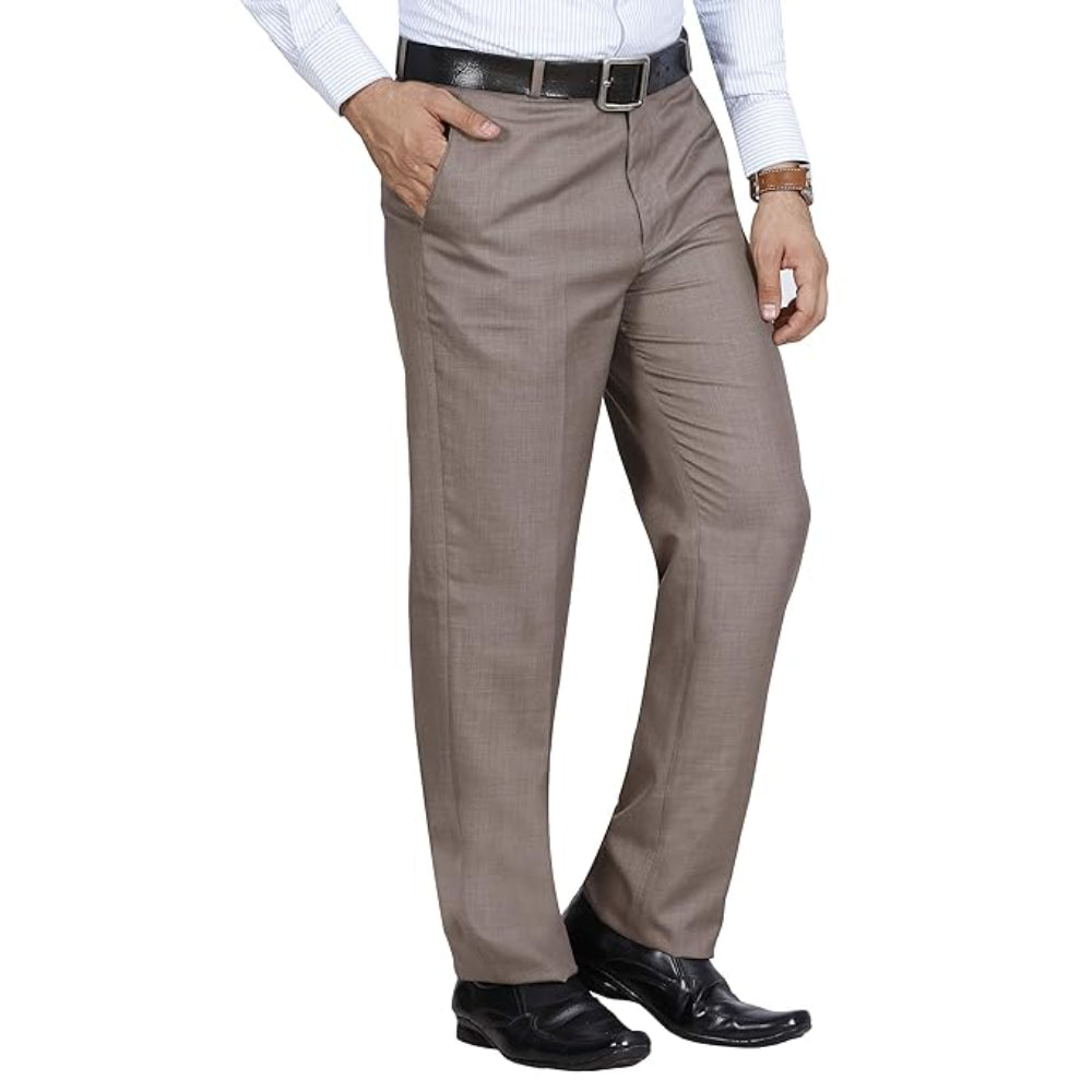 Men's Solid Formal Beige Pants