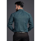 Men's Regular Fit Dark Green Formal Shirt