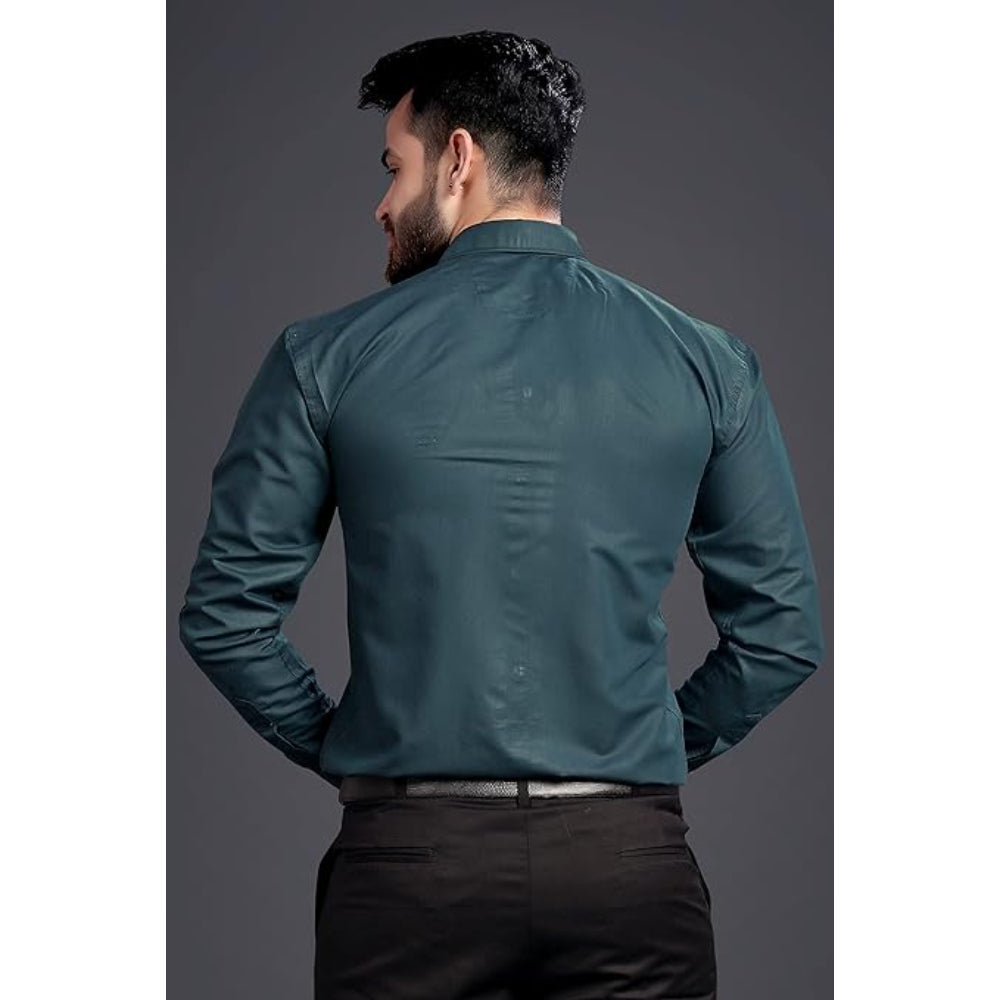 Men's Regular Fit Dark Green Formal Shirt