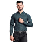 Men's Regular Fit Dark Green Formal Shirt