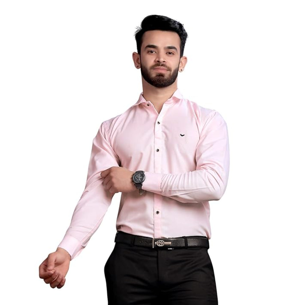 Men's Regular Fit Light Peach Formal Shirt