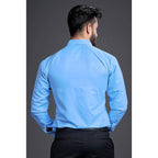 Men's Regular Fit Blue Formal Shirt