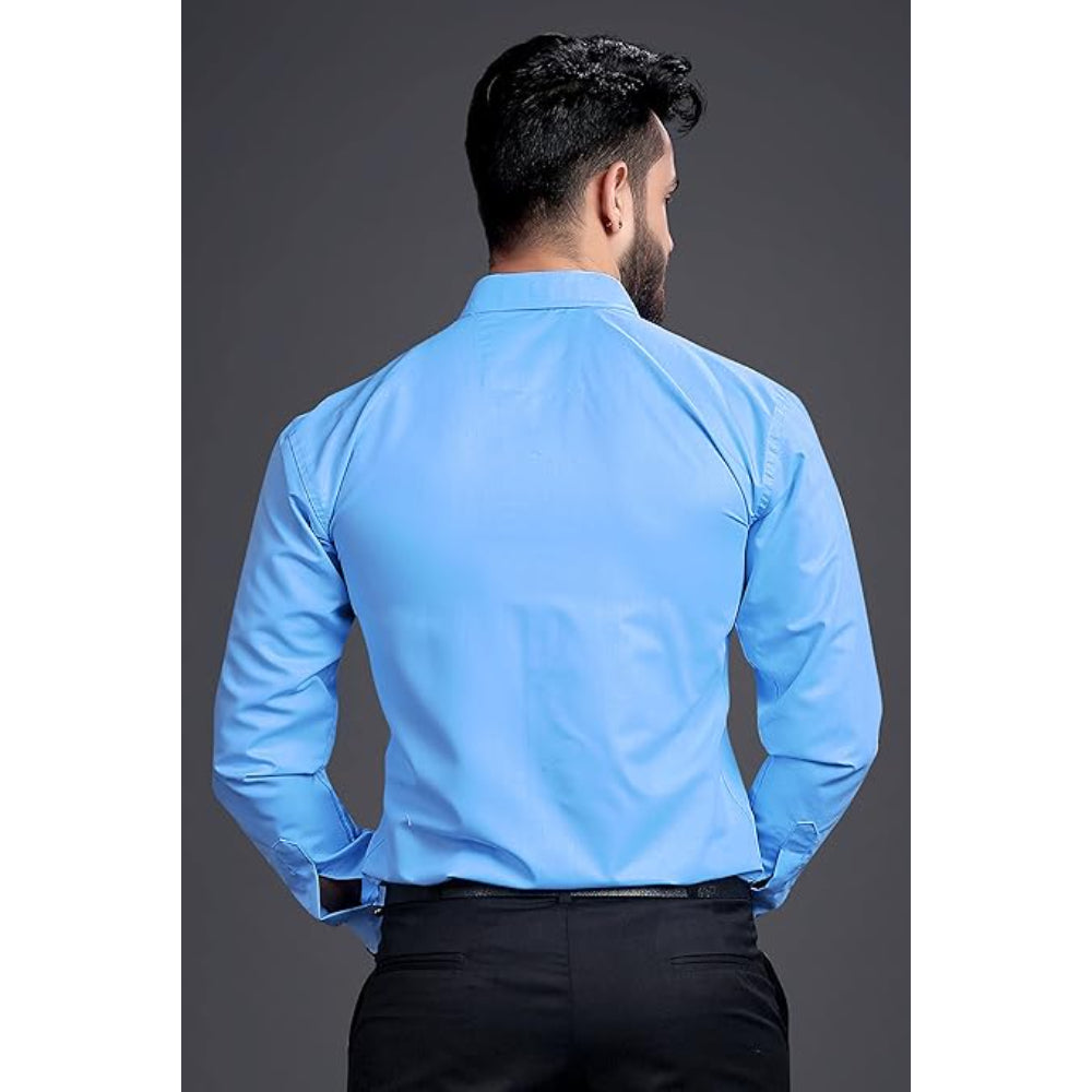 Men's Regular Fit Blue Formal Shirt