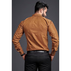 Men's Regular Fit Brown Formal Shirt