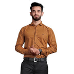 Men's Regular Fit Brown Formal Shirt