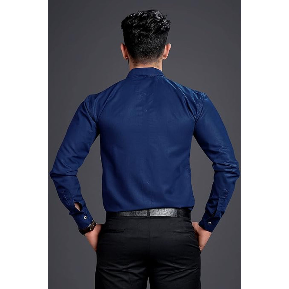 Men's Regular Fit Navy Blue Formal Shirt