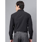 Men Cotton Plain Black Shirt