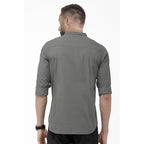 Men Cotton Plain Grey Shirt