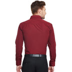 Men Cotton Plain Maroon Shirt