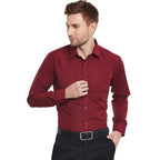 Men Cotton Plain Maroon Shirt