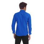 Men Cotton Plain Royal Blue Shirt