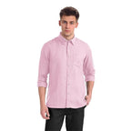 Men Cotton Plain Pink Shirt