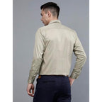 Men Satin Formal Beige Shirts