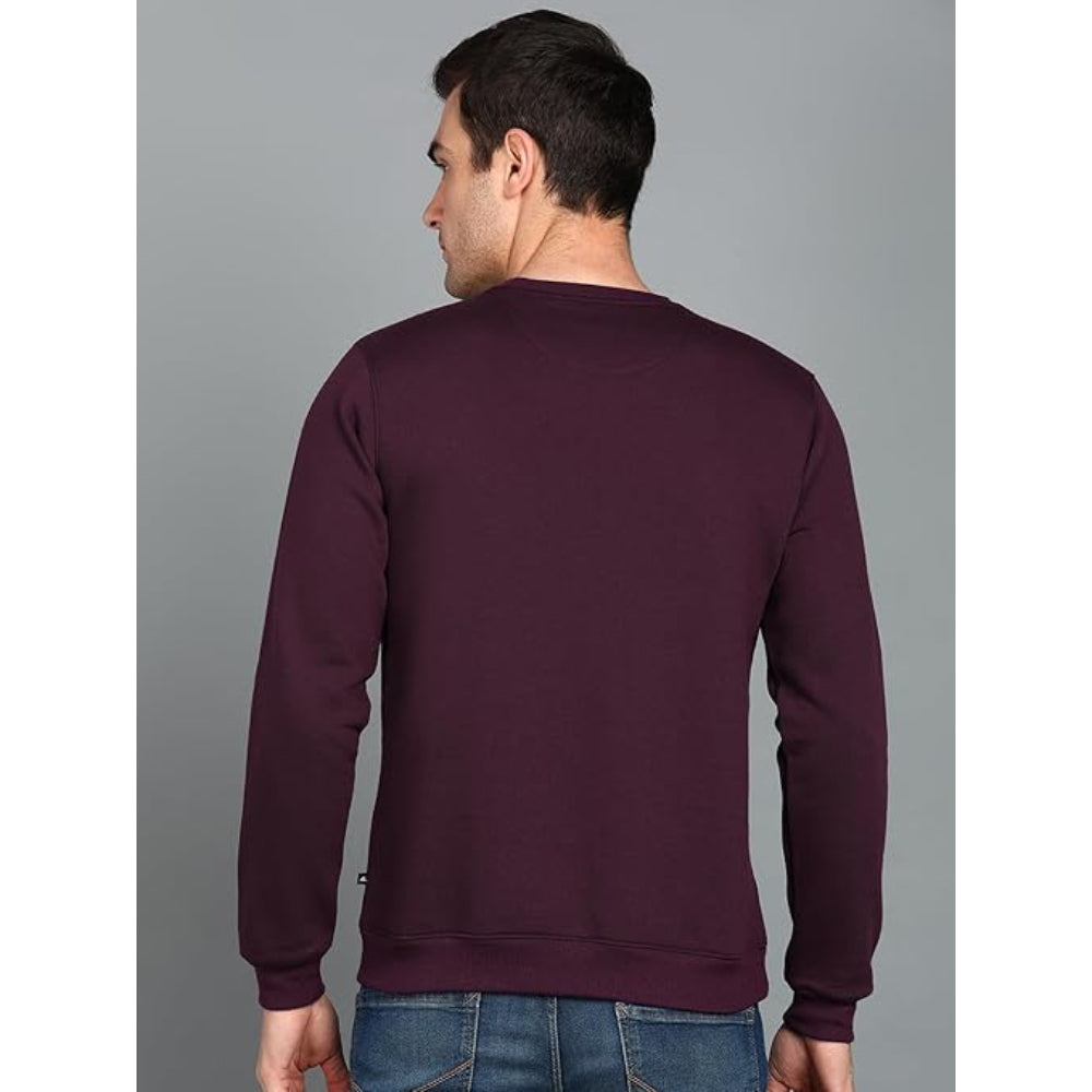 Men Round Neck Purple Sweatshirt