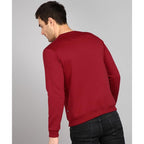 Men Round Neck Maroon Sweatshirt