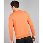 Men Round Neck Orange Sweatshirt
