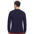 Men Plain Navy Blue Sweatshirt