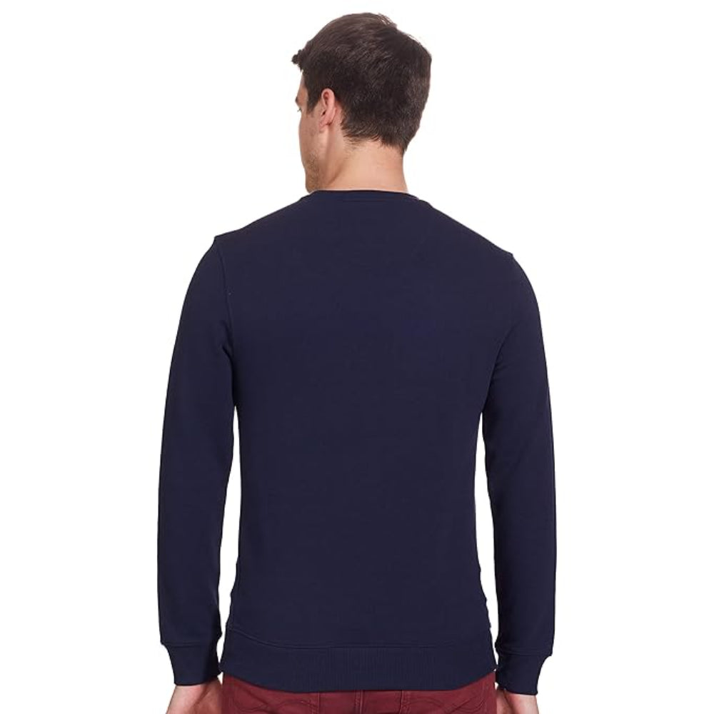 Men Plain Navy Blue Sweatshirt