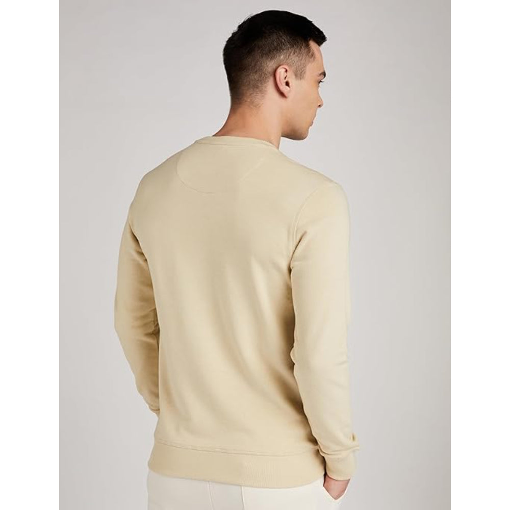 Men Plain Beige Sweatshirt