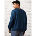 Men's Fleece Oversized Navy Blue Sweatshirt