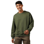 Men's Fleece Oversized Olive Green Sweatshirt