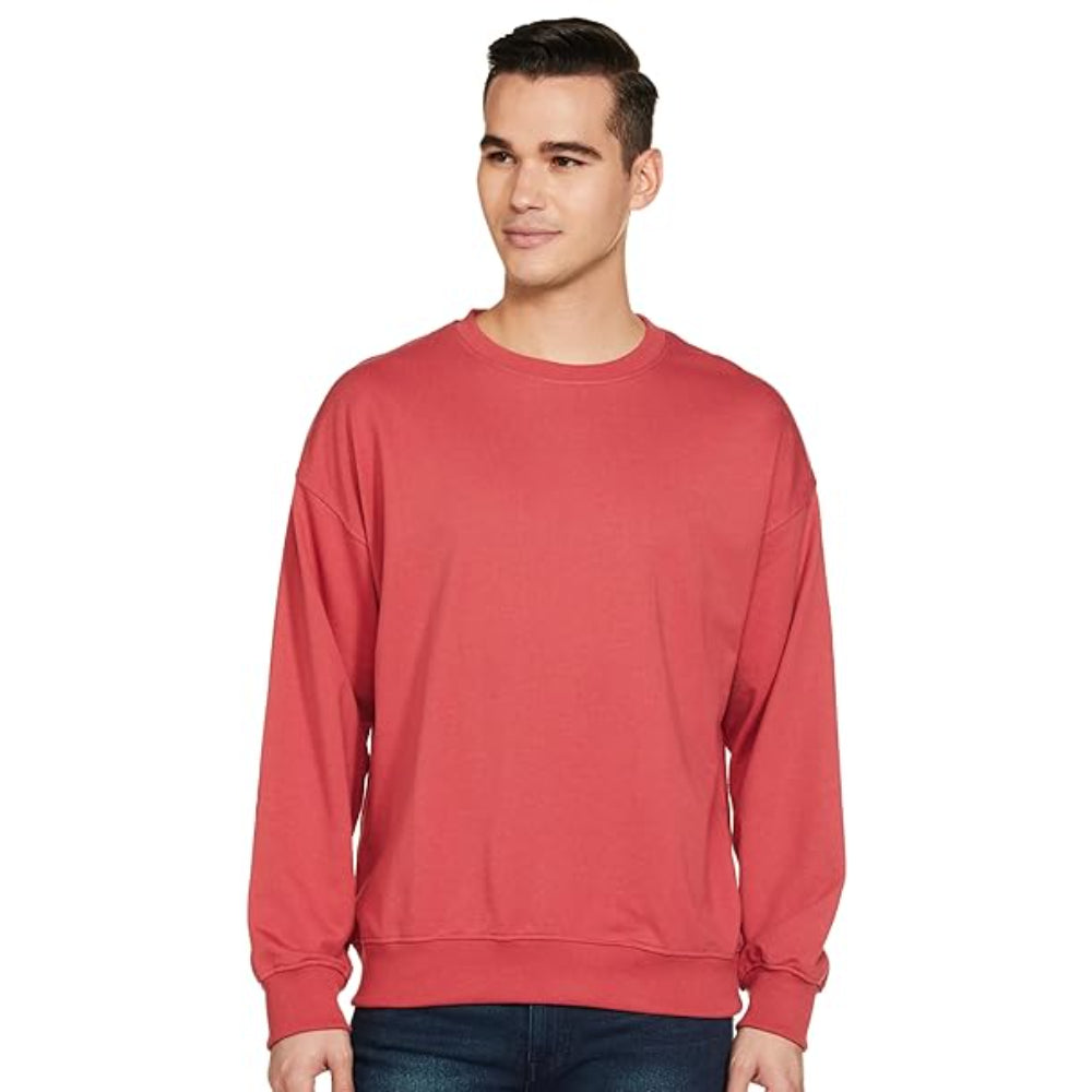 Men's Fleece Oversized Dusty Red Sweatshirt