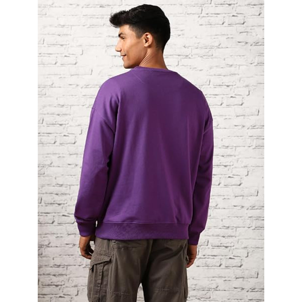 Men's Fleece Oversized Purple Sweatshirt
