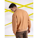 Men Round Neck Slate Orange Sweatshirt