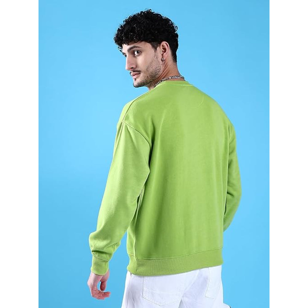 Men Round Neck Light Green Sweatshirt