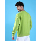 Men Round Neck Light Green Sweatshirt