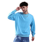 Men Round Neck Torquoise Sea Sweatshirt