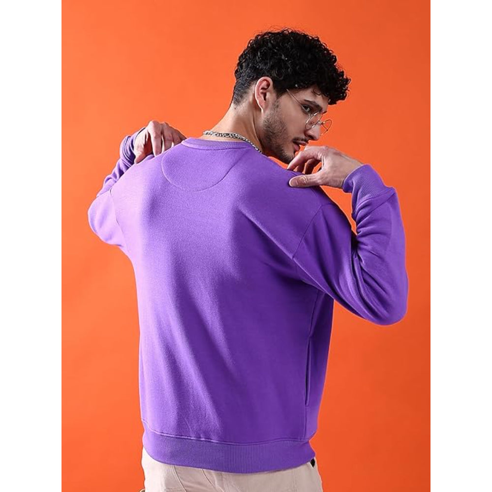 Men Round Neck Voilet Sweatshirt