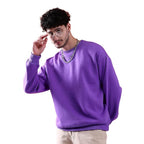 Men Round Neck Voilet Sweatshirt