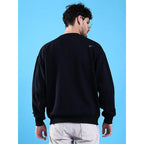 Men Round Neck Black Sweatshirt