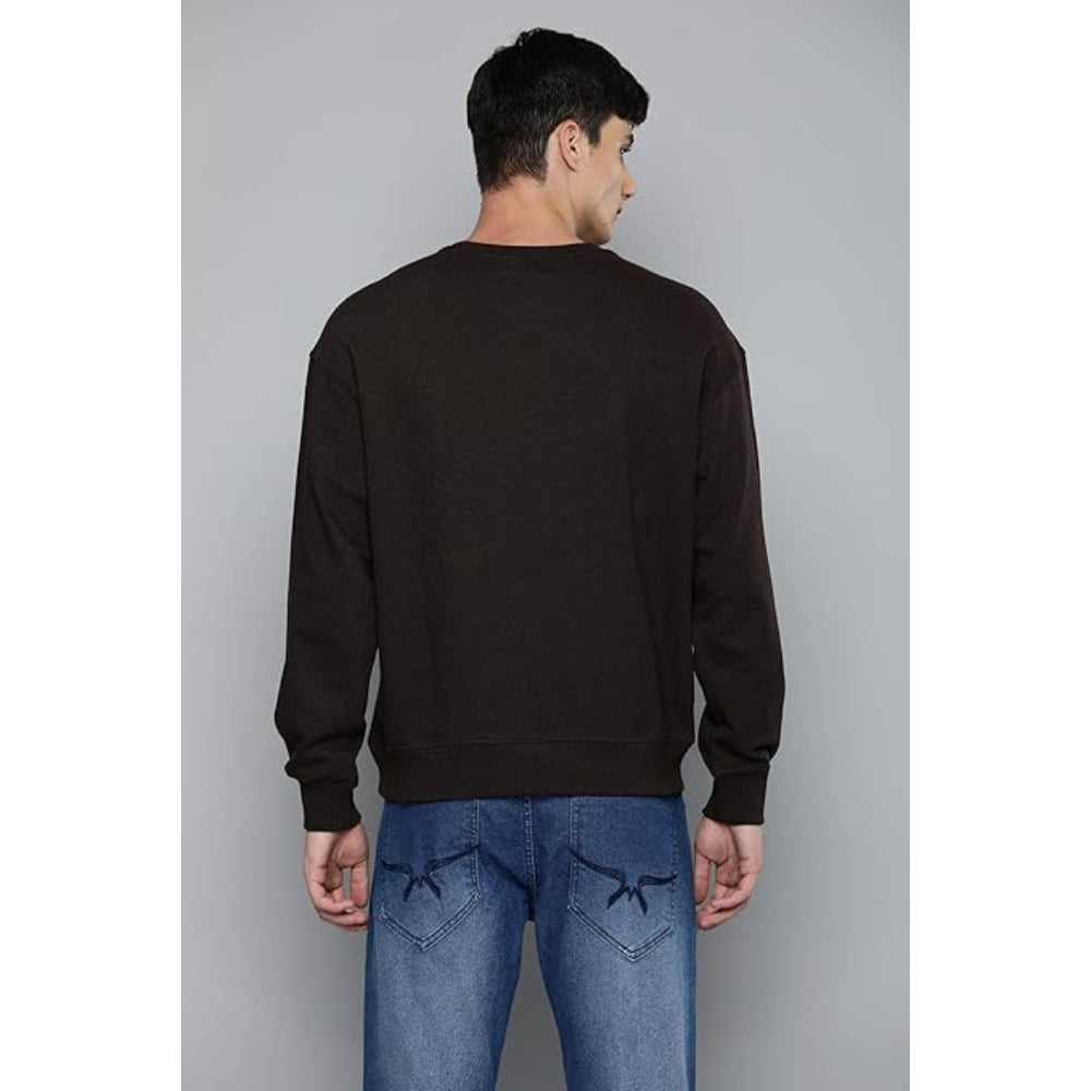 Men Regular Fit Coffee Brown Sweatshirt