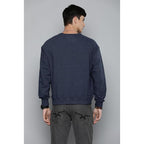 Men Regular Fit Navy Melange Sweatshirt