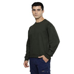 Men Regular Fit Olive Green Sweatshirt