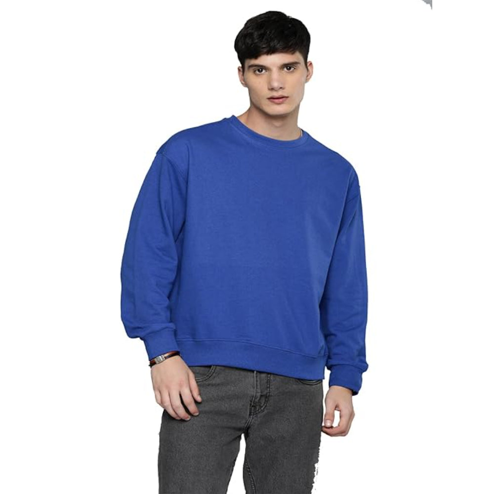 Men Regular Fit Royal Blue Sweatshirt