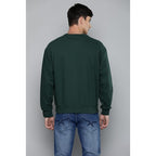 Men Regular Fit Bottle Green Sweatshirt