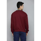 Men Regular Fit Burgundy Sweatshirt