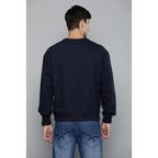 Men Regular Fit Navy Blue Sweatshirt