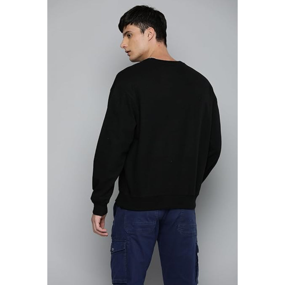Men Regular Fit Black Sweatshirt