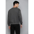 Men Regular Fit Steel Grey Sweatshirt