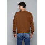 Men Regular Fit Mustard Brown Sweatshirt