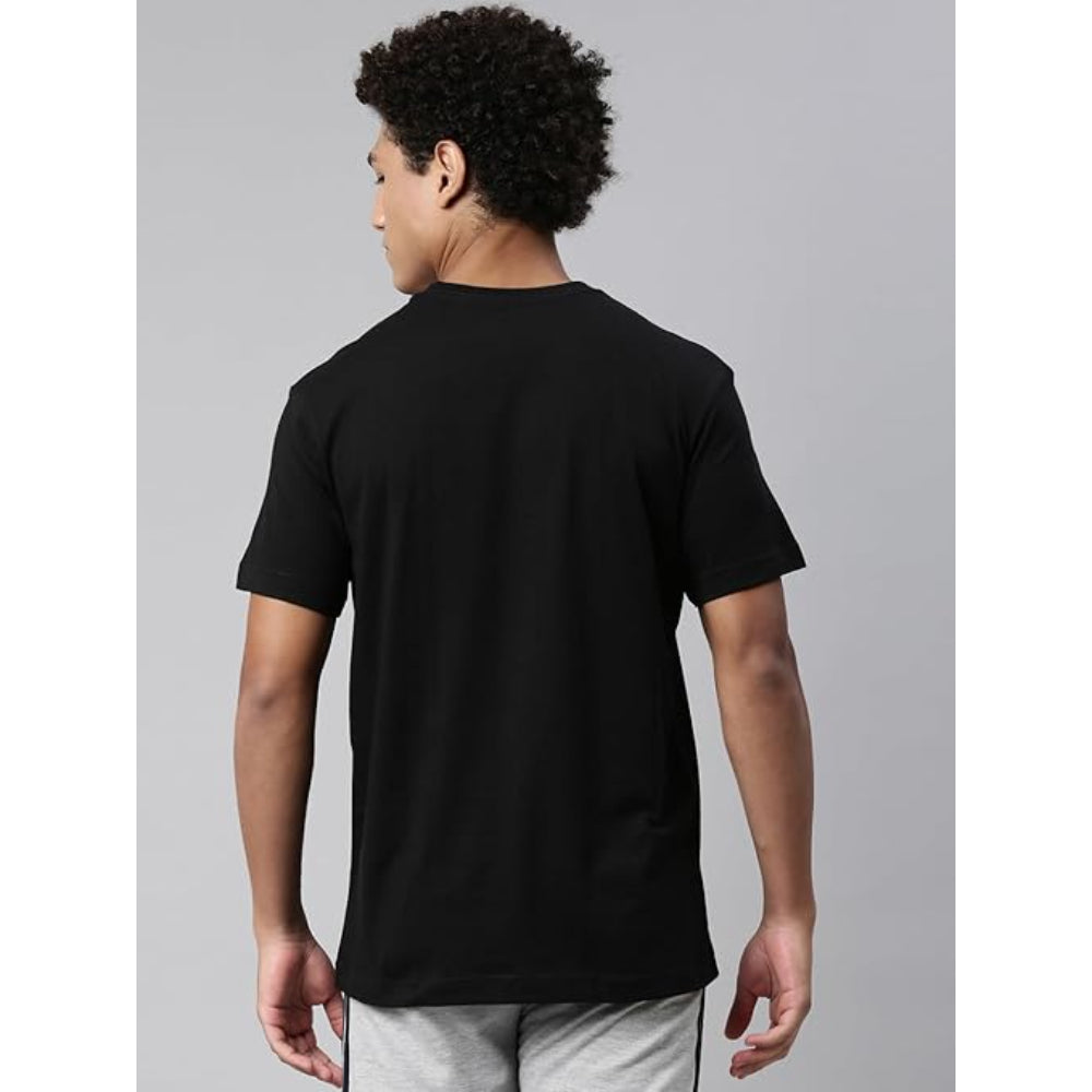 Men Regular Fit Black T-Shirt