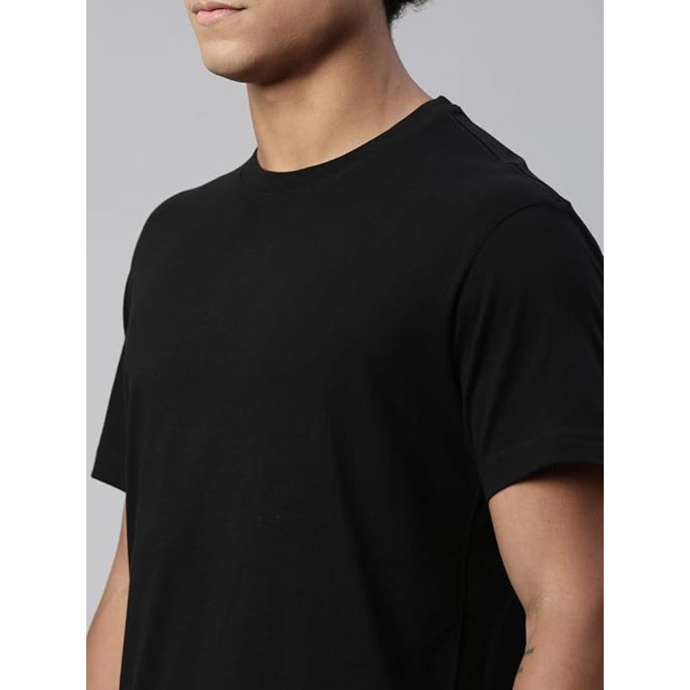 Men Regular Fit Black T-Shirt