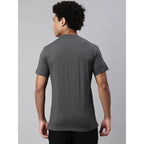 Men Regular Fit Grey Melange T-Shirt