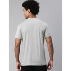 Men Regular Fit Light Grey Melange T-Shirt