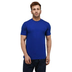 Men Plain Cotton Royal Blue T-Shirt