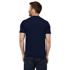 Men Plain Cotton Dark Blue T-Shirt